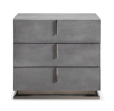 Modrest Buckley Modern Cracked Grey 3 Drawer Nightstand Model VGVC-N2003-GRY